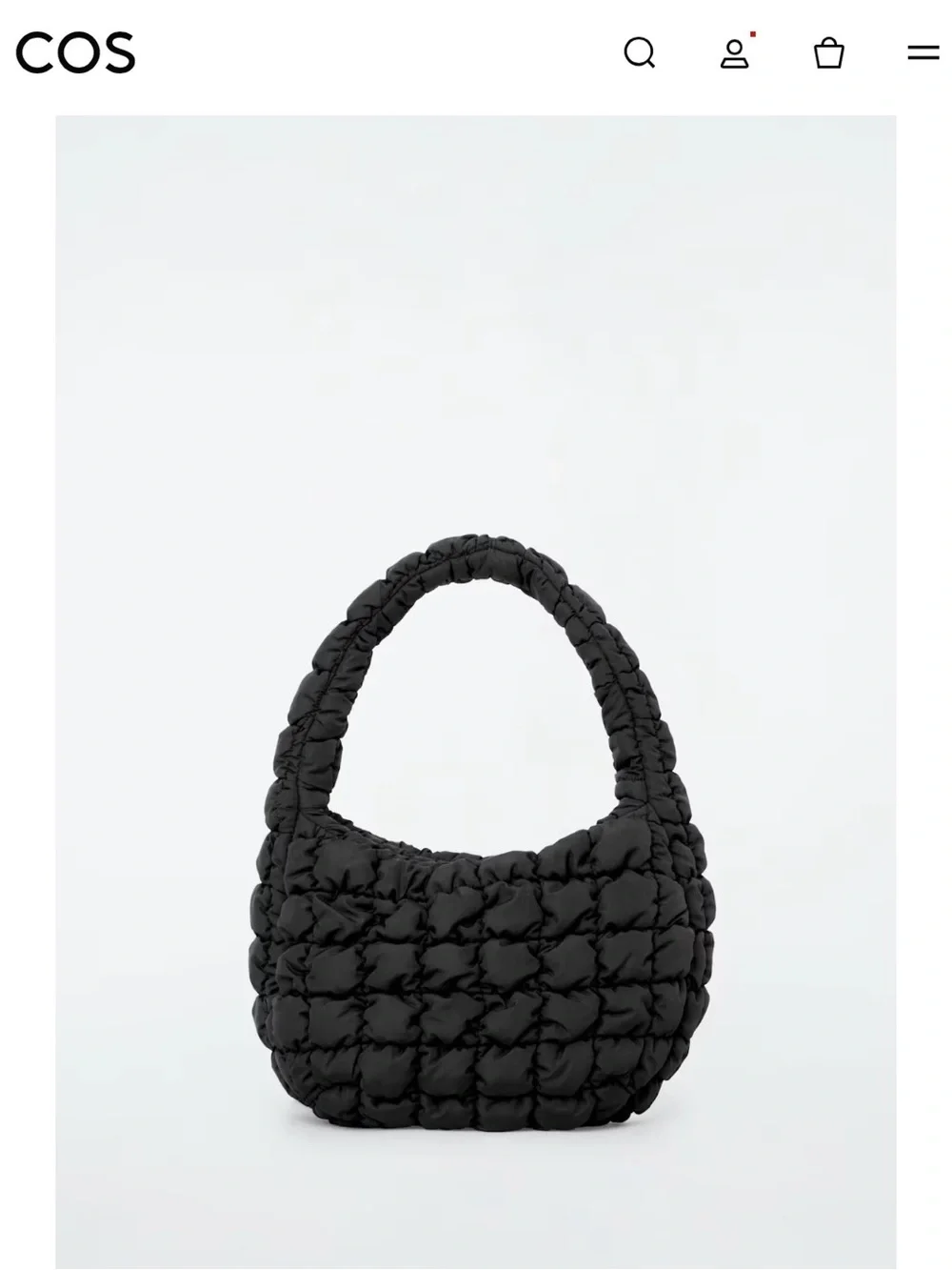 COS Black Quilted Padded Shoulder Bag Mini